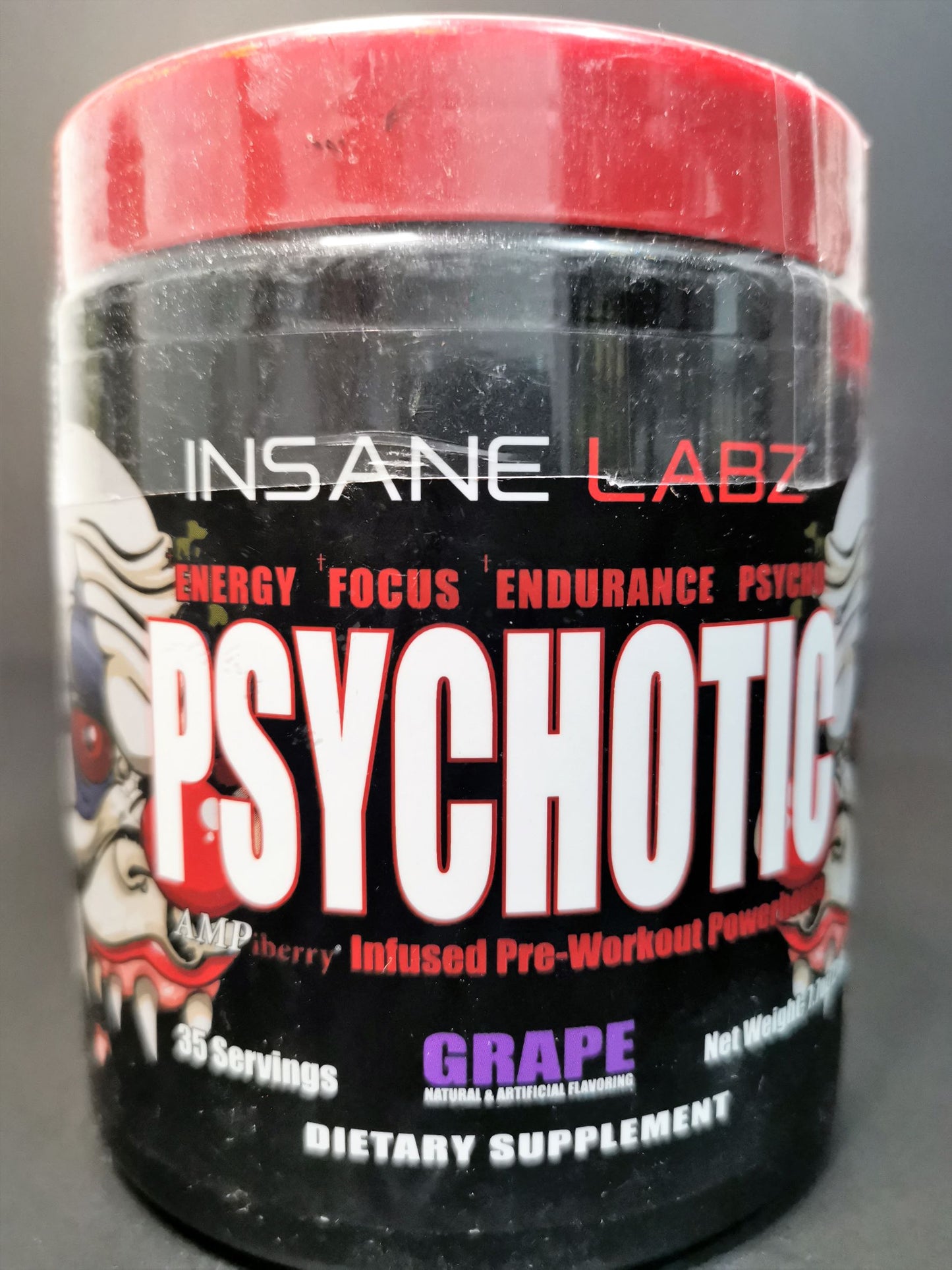 PRE WORKOUT PSYCHOTIC RED INSANE LABZ 35 SERVIDAS 8OZ. (244 G)