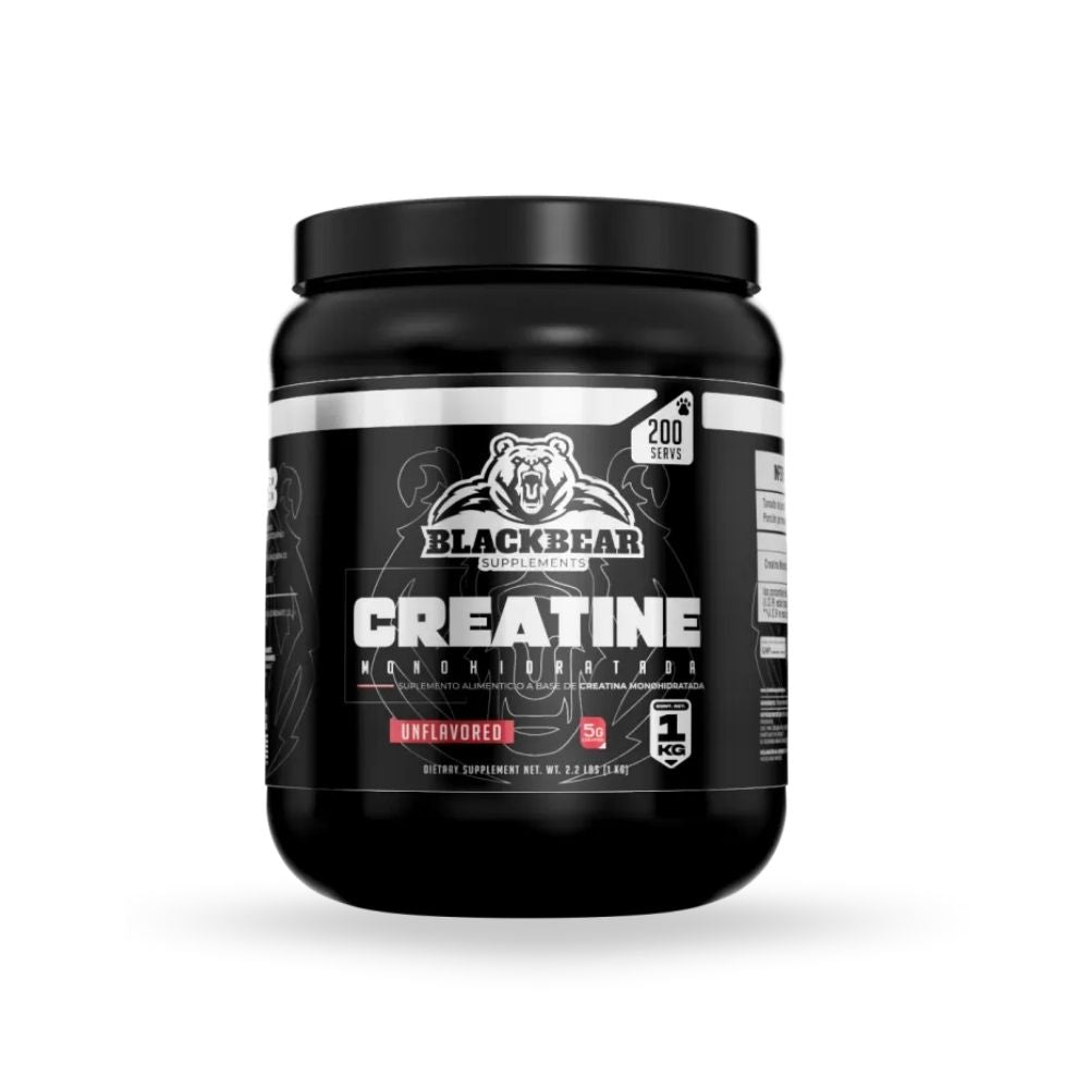BLACKBEAR NATURAL CREATINE MONOHYDRATE 200 SERVINGS 1KG CAN