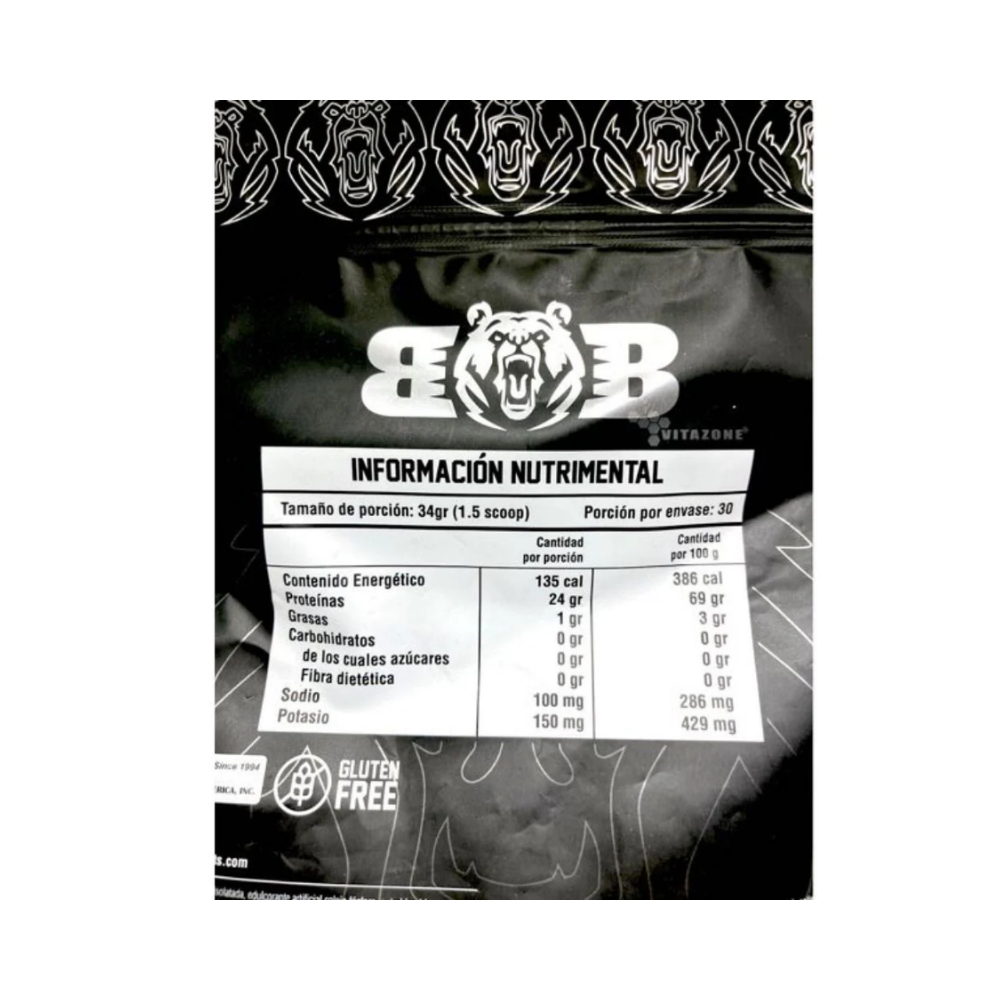 ZERO PROTEIN HYDROLIZED BLACKBEAR BAG 30 SERVES 1KG. 