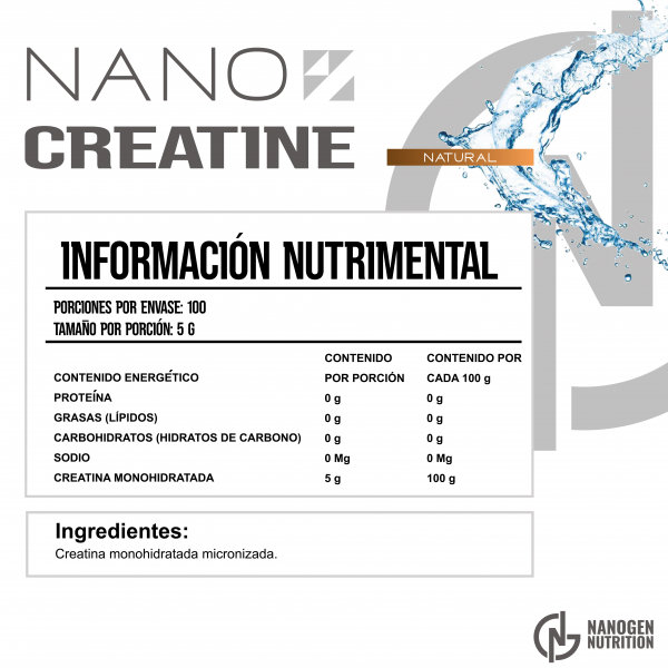NANO CREATINE MONOHIDRATO 100 SERVICIOS