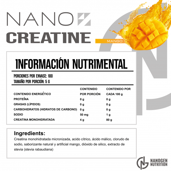 NANO CREATINE MONOHIDRATO 100 SERVICIOS