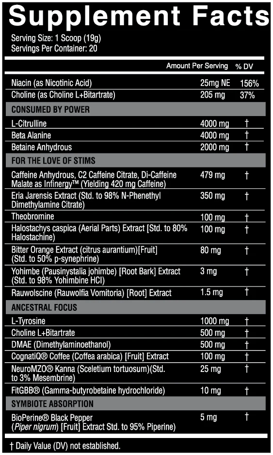 PREWORKOUT SYMBIOTE HIGH STIM NUTRIFITT 20 SERVIDAS 13.40 ONZ