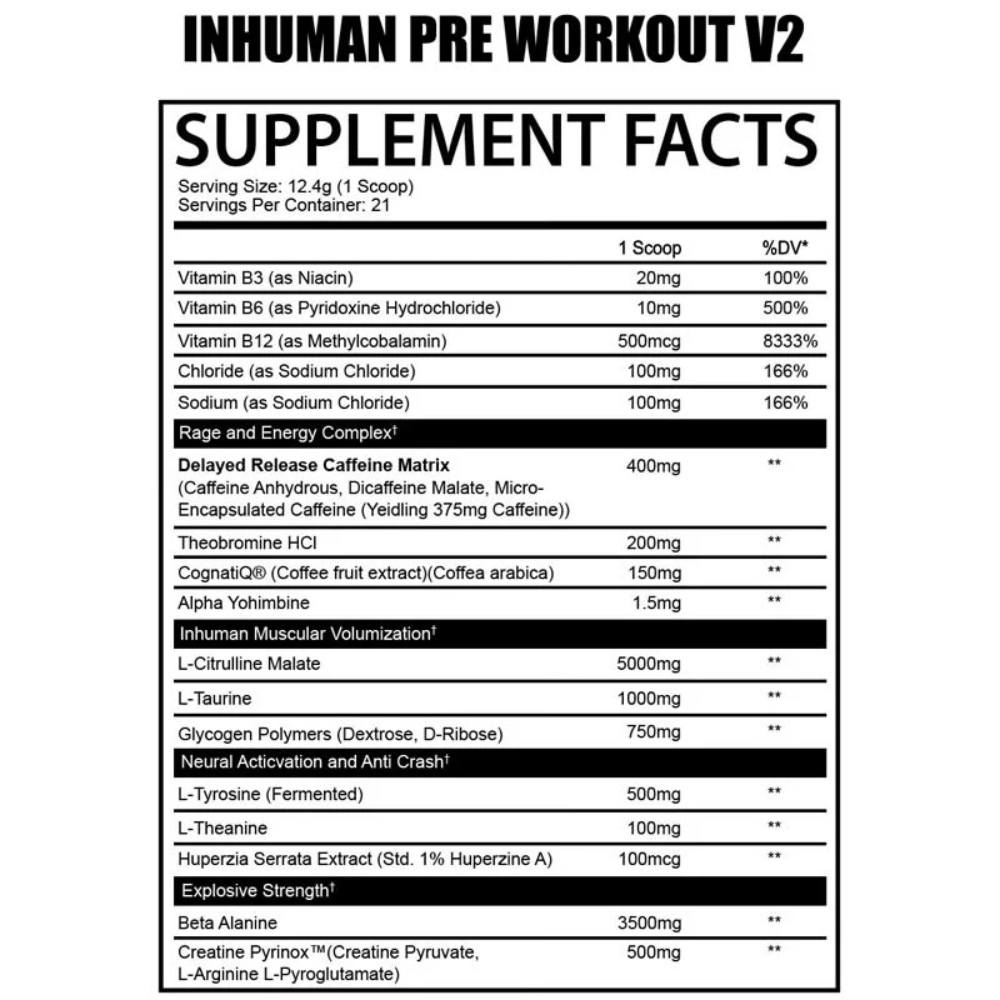 PRE-WORKOUT AFTERDARK- INHUMAN  21 SERVICIOS MEXICAN CANDY