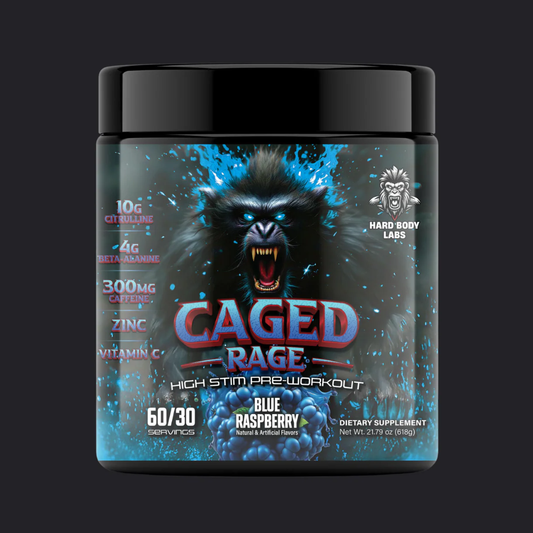 PRE-WORKOUT CAGED RAGE HARD BODY LABZ 60/30 SERVIDAS 21.79 ONZ (618 GRS.)