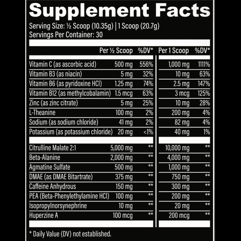 PRE-WORKOUT CAGED RAGE HARD BODY LABZ 60/30 SERVIDAS 21.79 ONZ (618 GRS.)