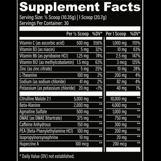 PRE-WORKOUT CAGED RAGE HARD BODY LABZ 60/30 SERVIDAS 21.79 ONZ (618 GR ...