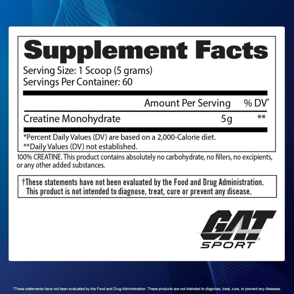 CREATINE GAT SPORT 60 SERVICES 10.58 OZ. (300GRS)