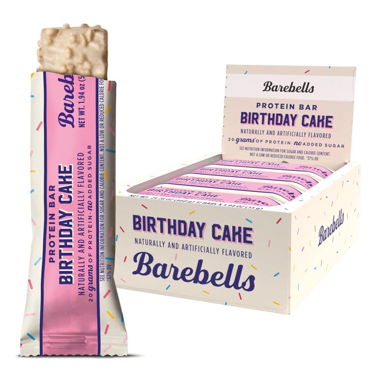 BAREBELLS PROTEIN BARS 12 BARS BIRTHDAY CAKE