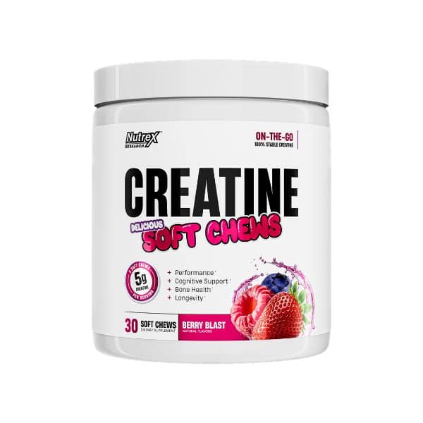 CREATINE DELICIOUS SOFT CHEWS NUTREX 30 SERVICIOS