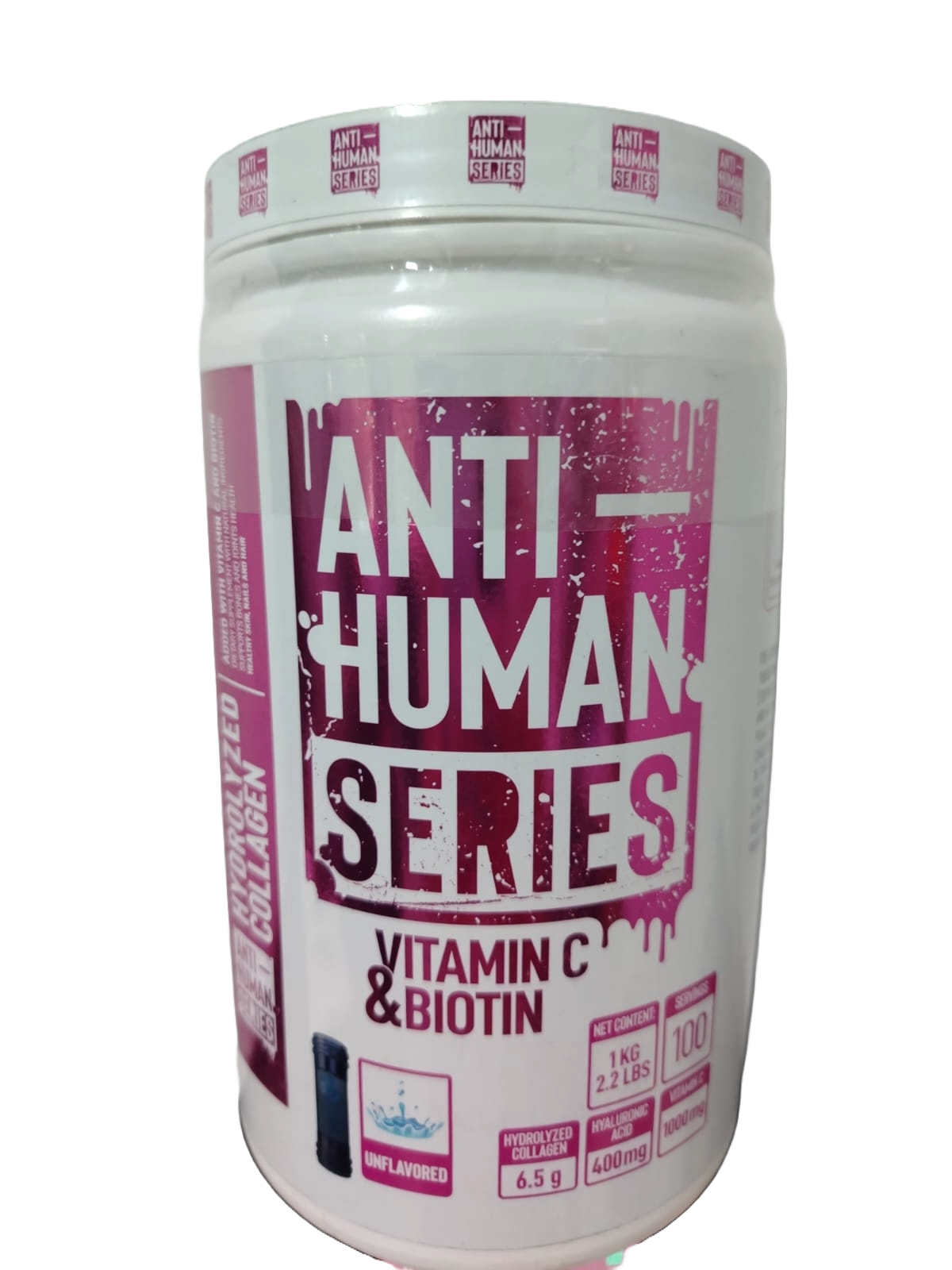 COLAGENO HIDROLIZADO VITAMINA C & BIOTIN SPECIMEN  ANTI-HUMAN 100 SERVIDAS 1KG. (2.2 LBS) BOTE
