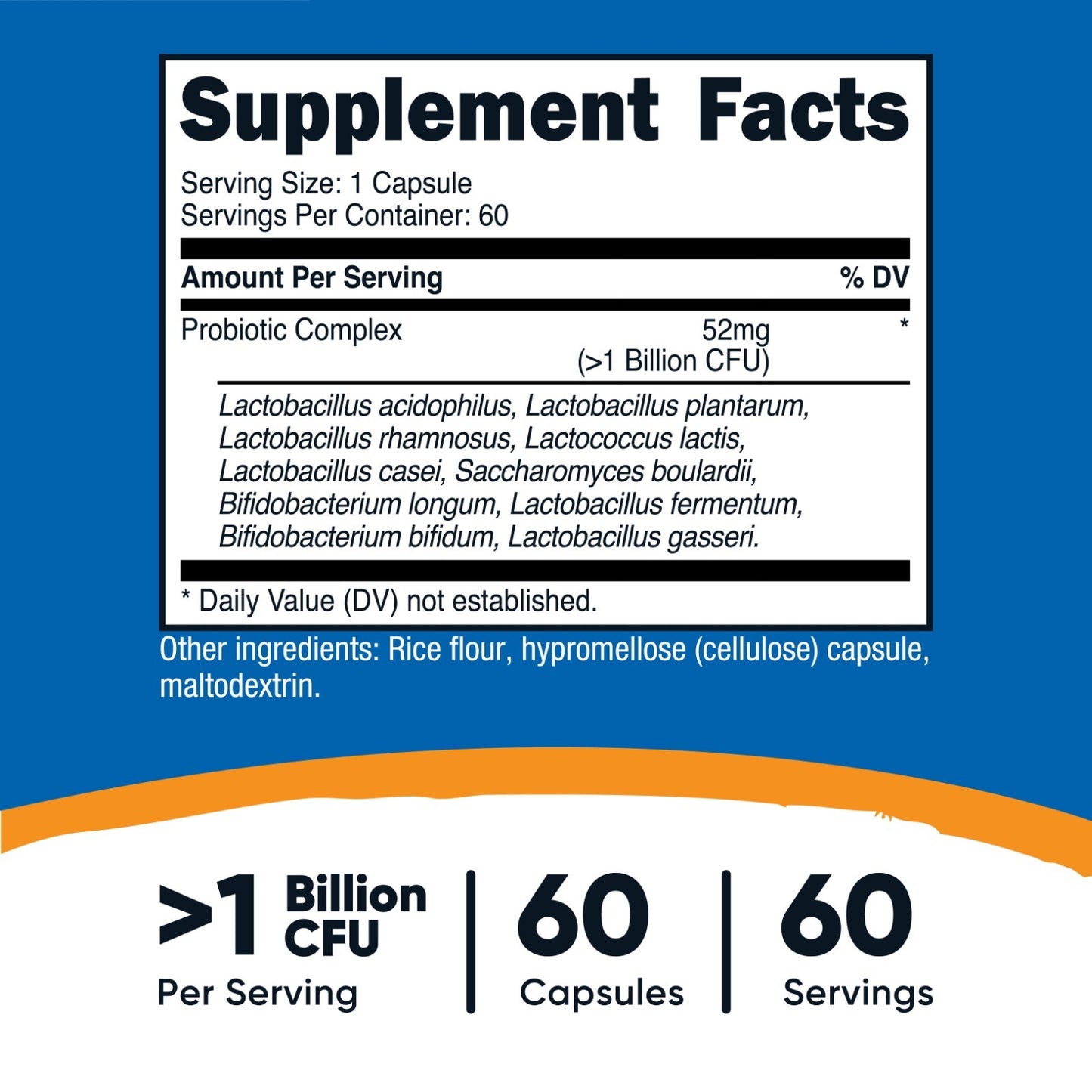 PROBIOTIC COMPLEX NUTRICOST 60 CAPSULAS 1BILLON CFU