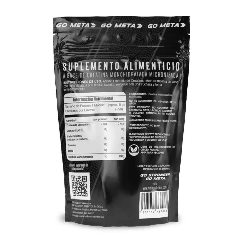 CREATINE META NUTRITION TOGO 50 SRV 250GRAMOS