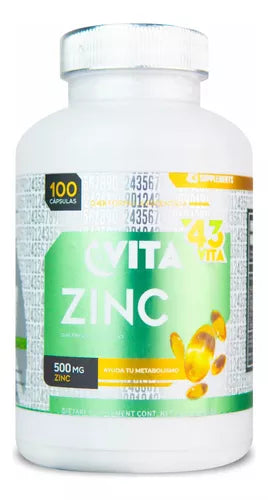 VITA ZINC 43 SUPPLEMENTS 500 MG.100 CAPSULAS