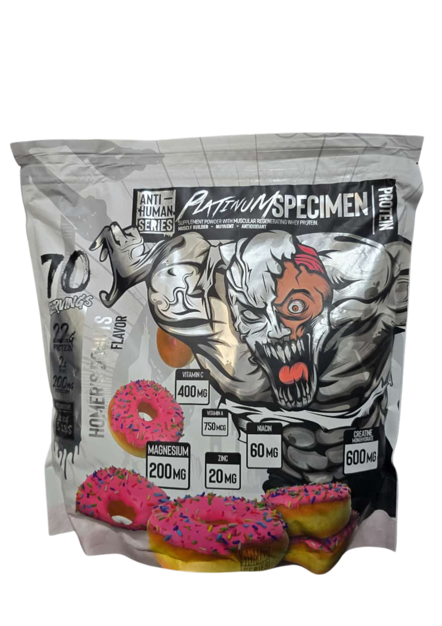 WHEY PROTEIN PLATINUM SPECIMEN ANTI-HUMAN SERIES 70 SERVIDAS 5LBS  (2.2 KG)