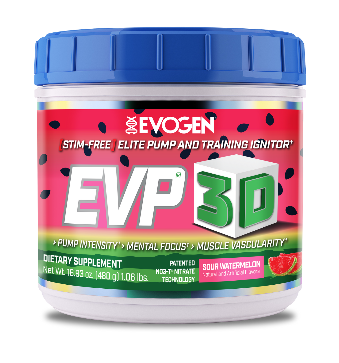 PRE-WORKOUT EVP 3D NON STIM EVOGEN 40/20 SERVICIOS 15.8 OZ. (448 GRS.)