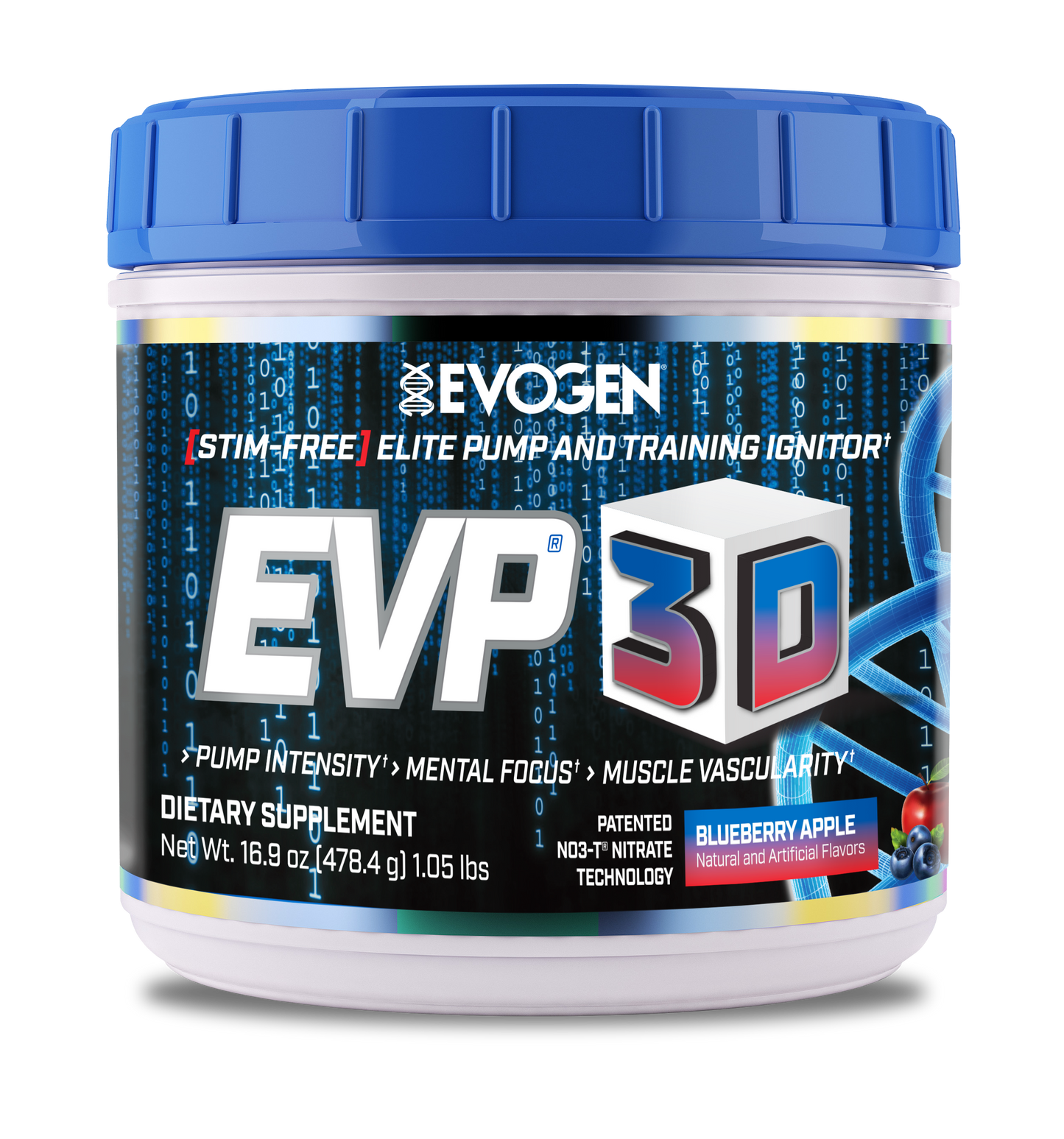 PRE-WORKOUT EVP 3D NON STIM EVOGEN 40/20 SERVICIOS 15.8 OZ. (448 GRS.)