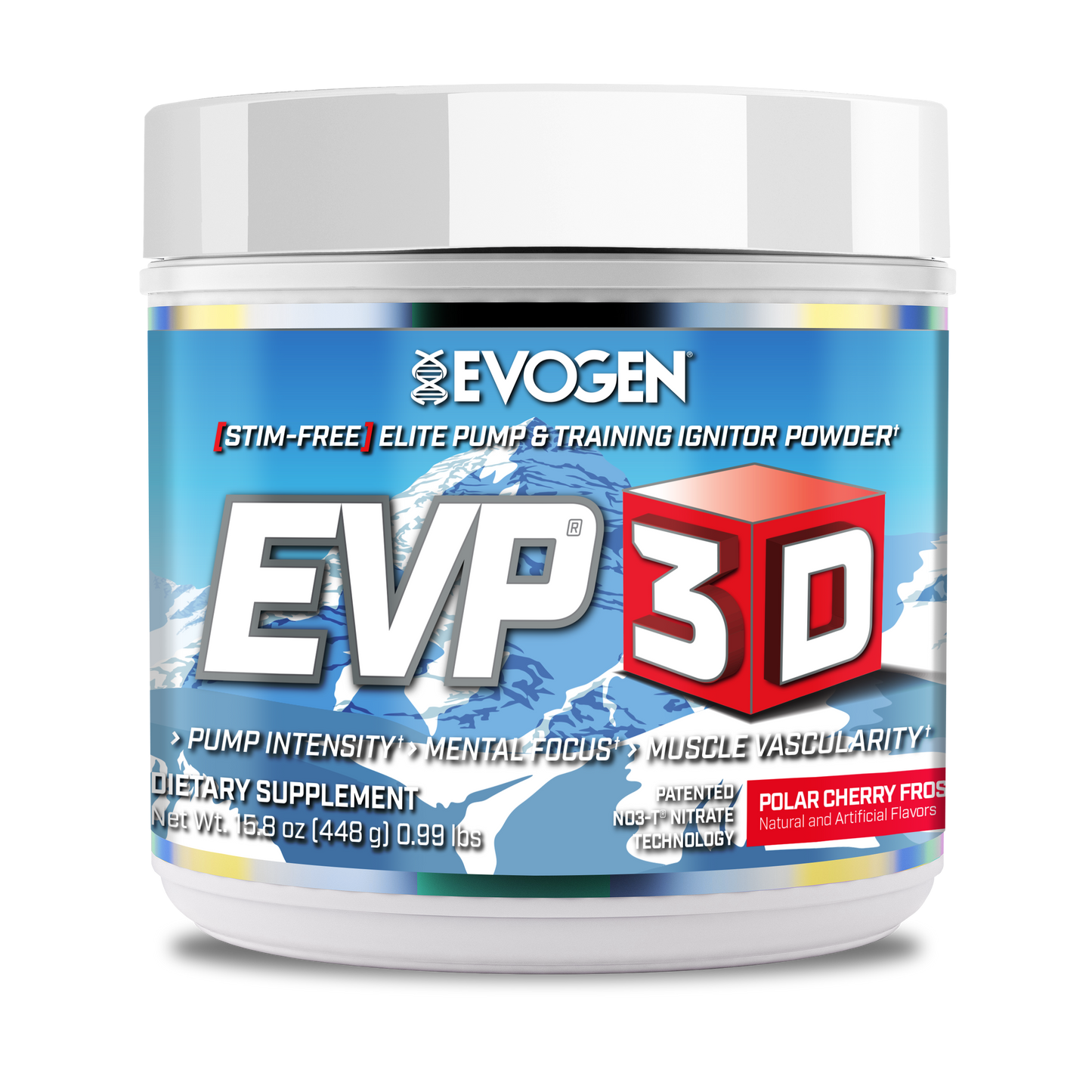 PRE-WORKOUT EVP 3D NON STIM EVOGEN 40/20 SERVICIOS 15.8 OZ. (448 GRS.)