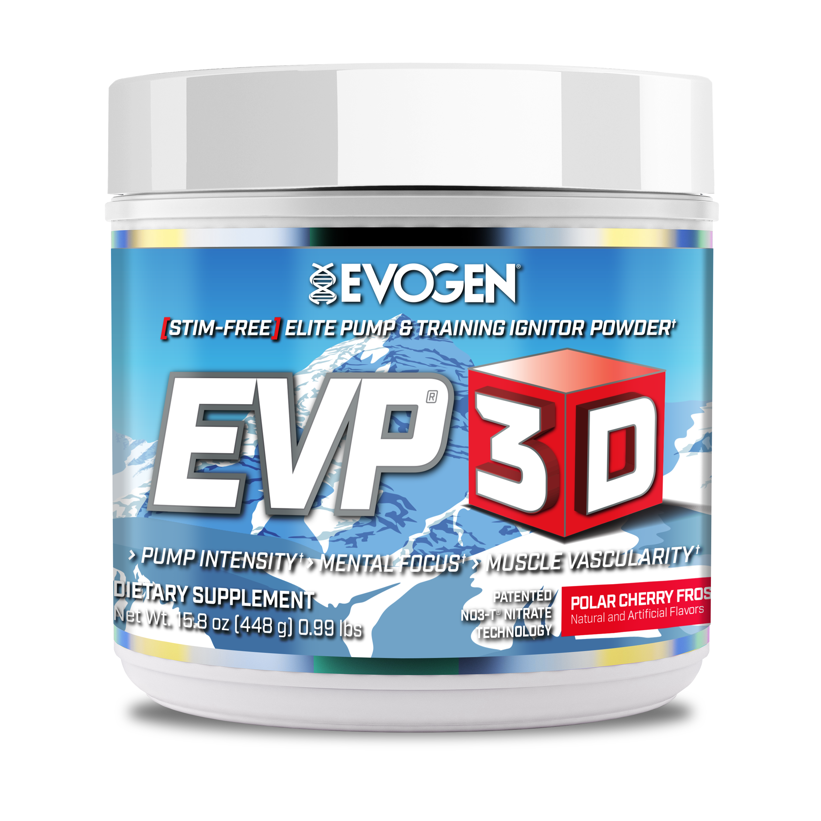 PRE-WORKOUT EVP 3D NON STIM EVOGEN 40/20 SERVICIOS 15.8 OZ. (448 GRS.)