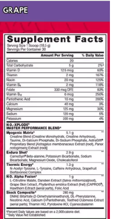 PRE-WORKOUT  NO-XPLODE BSN 60 SERVICIOS 2.45LBS. (1.11KGS.)