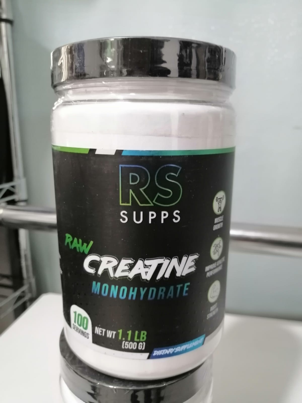 CREATINE MONOHYDRATE RAW RS SUPPS 100 SERVES 1.1 POUNDS (500G)