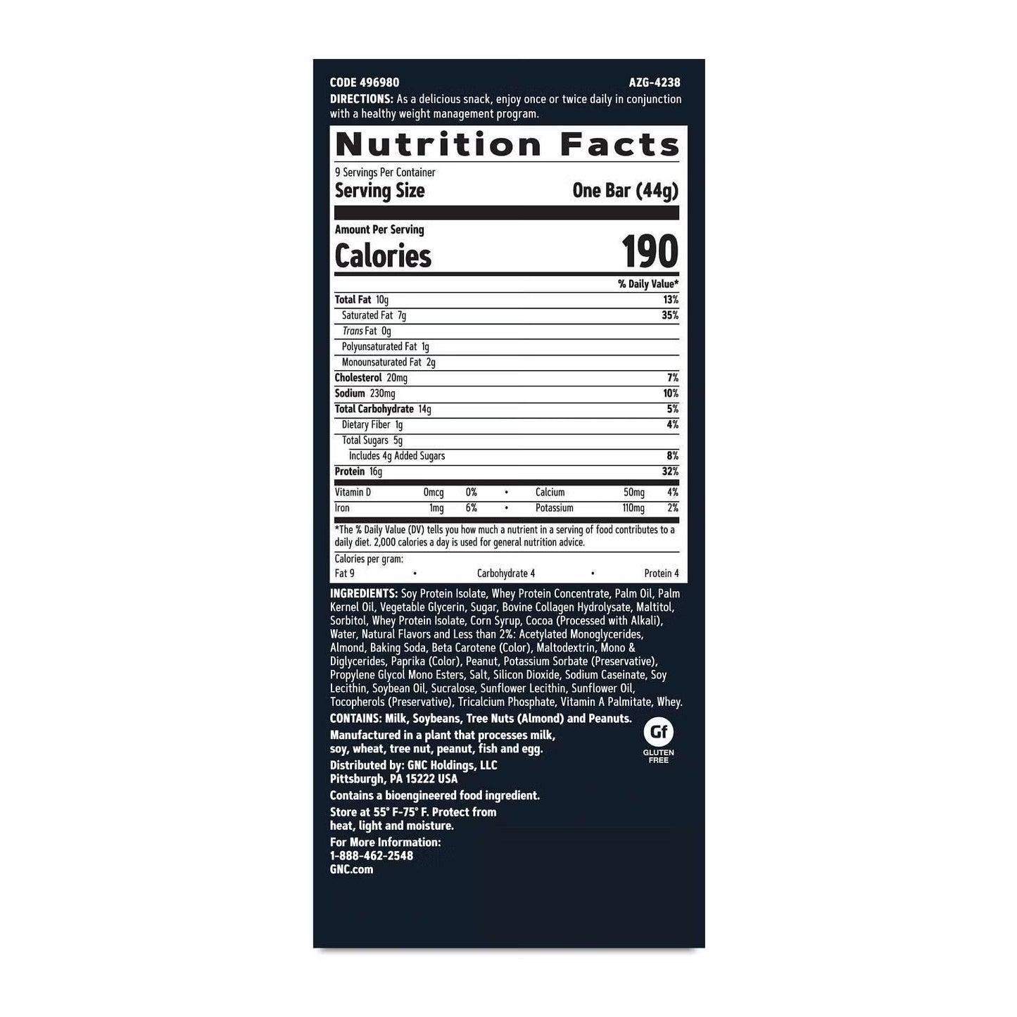 LAYERED LEAN BAR GNC 9 BAR BOX