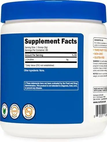 L-CITRULINE NUTRICOST 250G 83 SRV