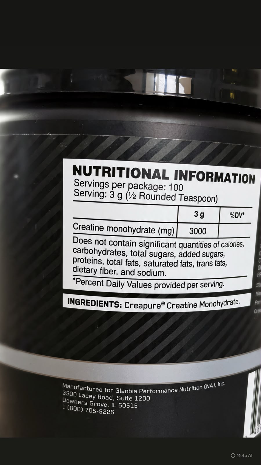 CREATINA MONOHYDRATE OPTIMUM NUTRITION 100SRV 300GRAMOS CREAPURE