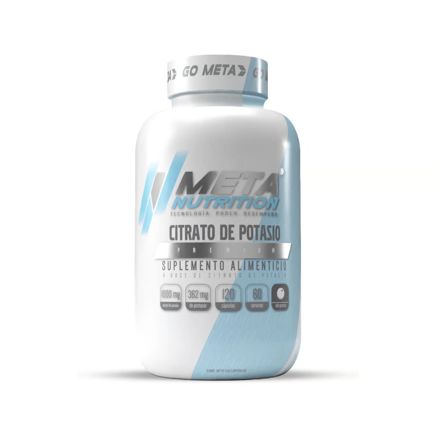 CITRATO DE POTASIO META NUTRITION 120 CAPSULAS 1000MG