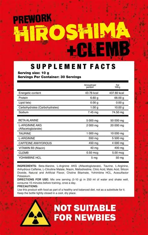 PRE ENTRENO HIROSHIMA 2.0 + CLEMBU DARK MATTER NUTRITION