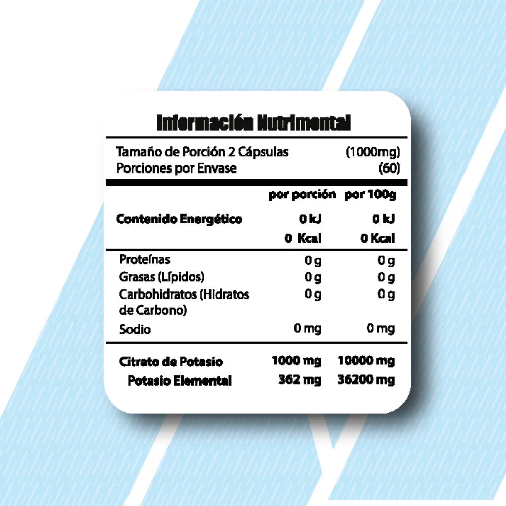 CITRATO DE POTASIO META NUTRITION 120 CAPSULAS 1000MG