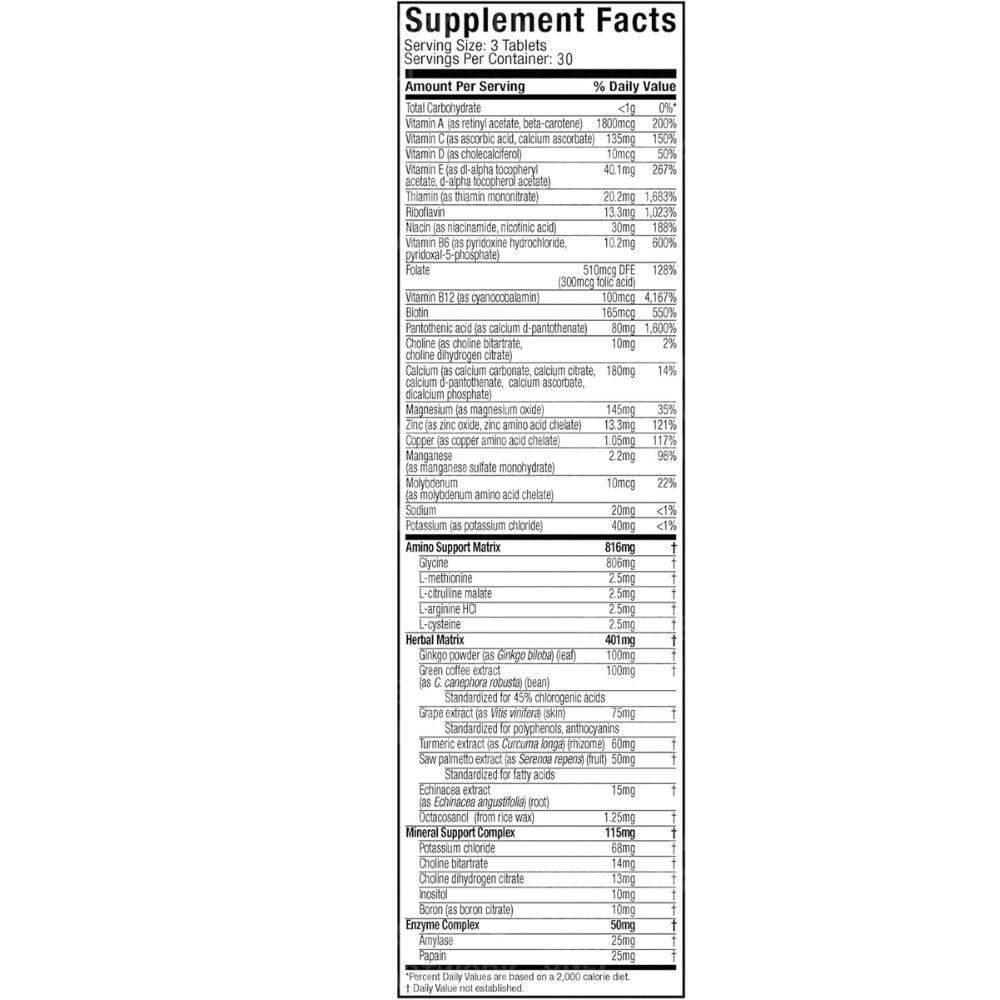 MULTIVITAMIN MUSCLETECH 90 CAPUSULAS 30 SERVIDAS
