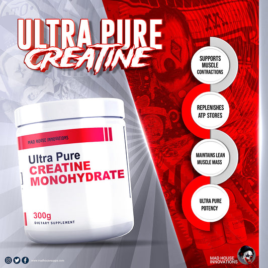 CREATINE MONOHYDRATE ULTRA PURE MAD HOUSE INNOVATIONS 60 SERVIDAS 300GRAMOS