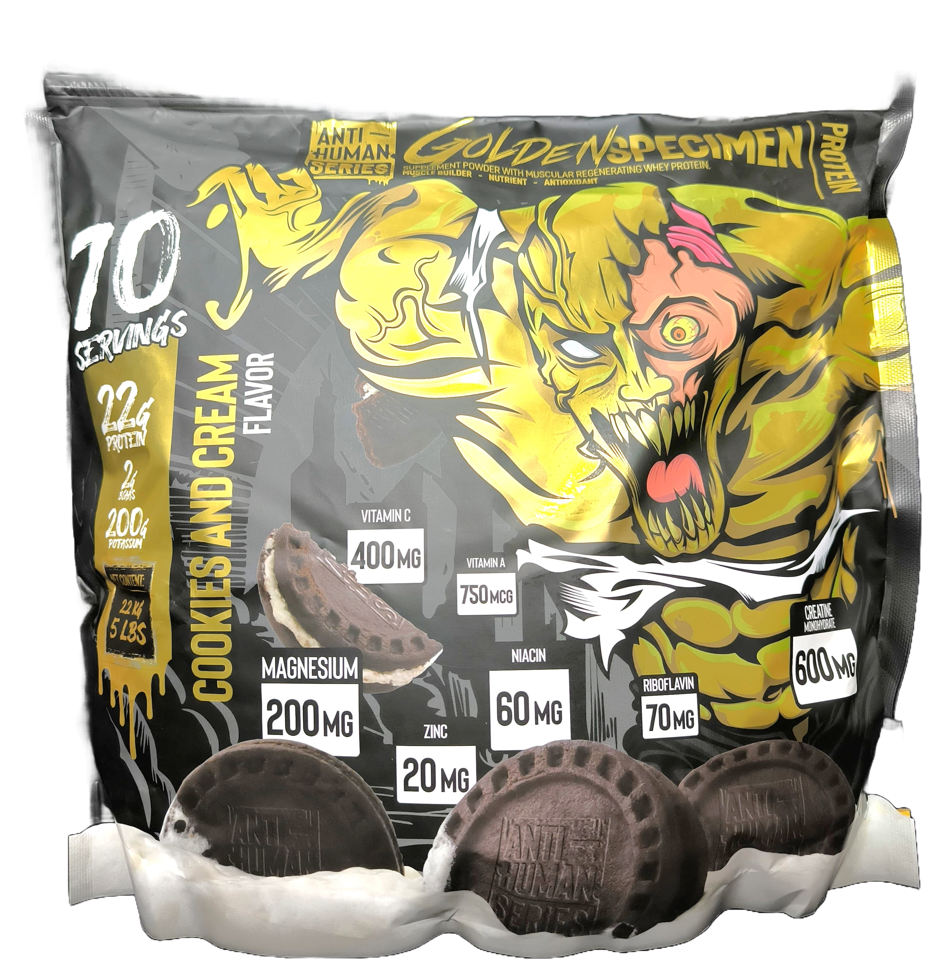 WHEY PROTEIN GOLDEN SPECIMEN ANTI-HUMAN SERIES 70 SERVED 5LBS. (2.2 KGS.)