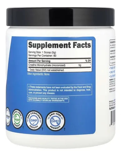 CREATINE MONOHYDRATE NUTRICOST PERFORMANCE 60SRV 300GRAMOS