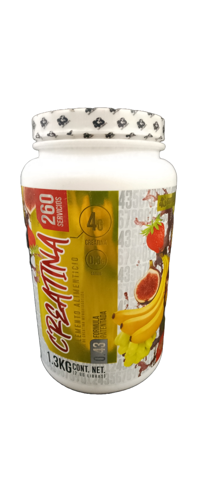 CREATINE 43 SUPPLEMENTS JAR 260 SERVED 1.3 KG. (2.86 LBRS.)