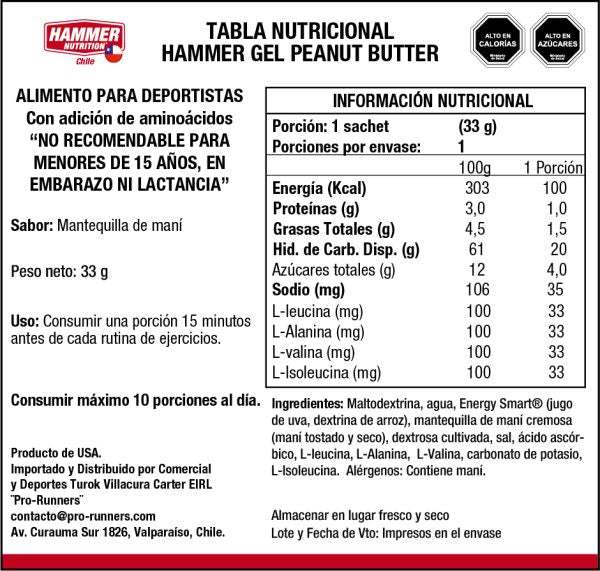HAMMER GEL  RAPID ENERGY FUEL  1 SERVIDA 1.2OZ (33G)