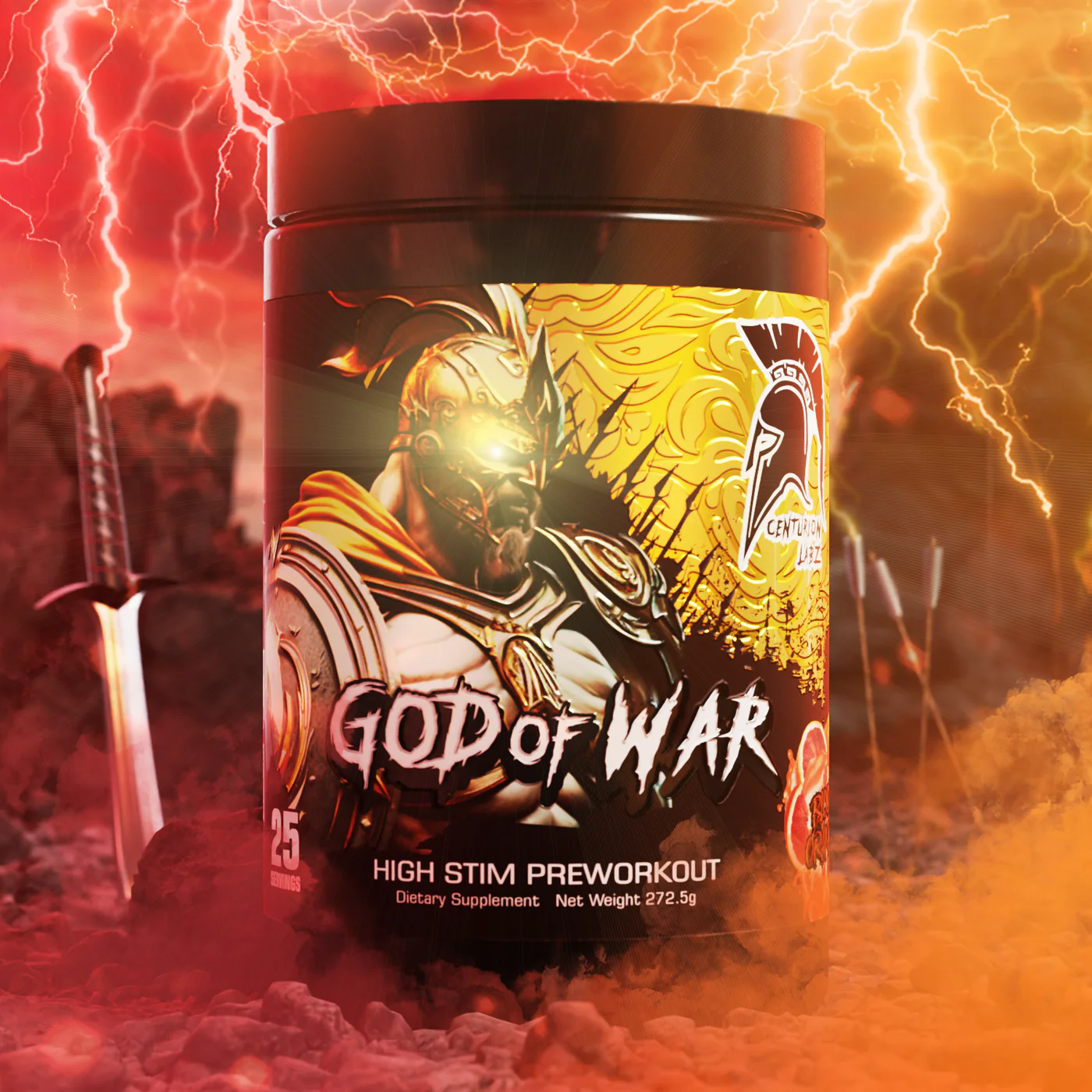 PRE-WORKOUT GOD OF WAR CENTURION LABZ 25 SERVIDAS 286GRS.