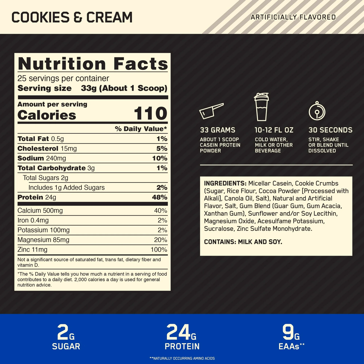 100% CASEIN GS OPTIMUM NUTRITION 56 SERVS