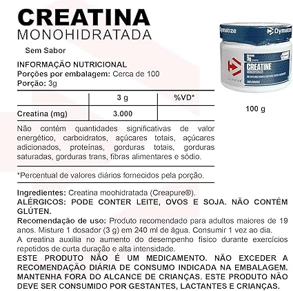 CREATINE MONOHYDRATE UNFLAVORED POWDER DYMATIZE 120 SERVICIOS