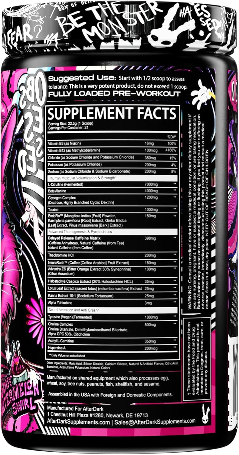 PRE ENTRENO AFTERDARCK SOUR WATERMELON INHUMAN 21SERVS