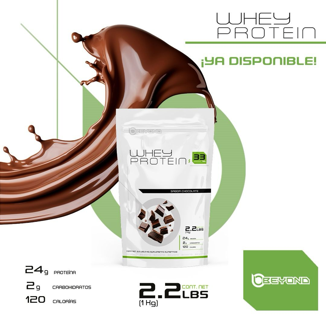 WHEY PROTEIN BEYOND 33 SERVIDAS 2.2LBRS (1KG.)