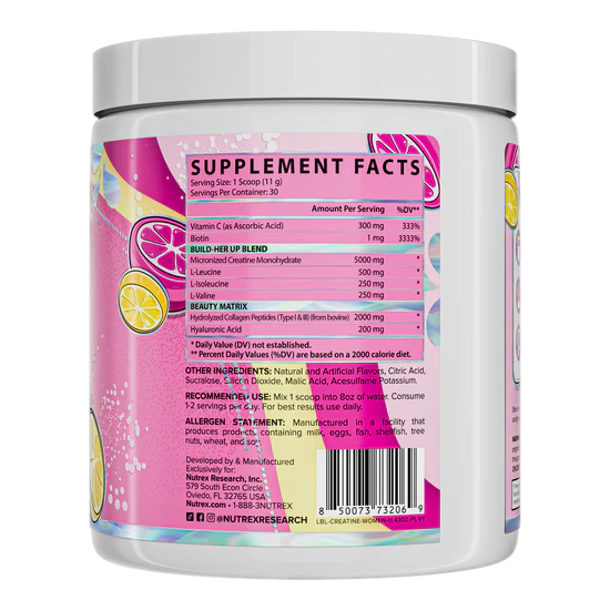 CREATINE FOR WOMEN NUTREX 30 SERVICIOS 11.43OZ BOTE