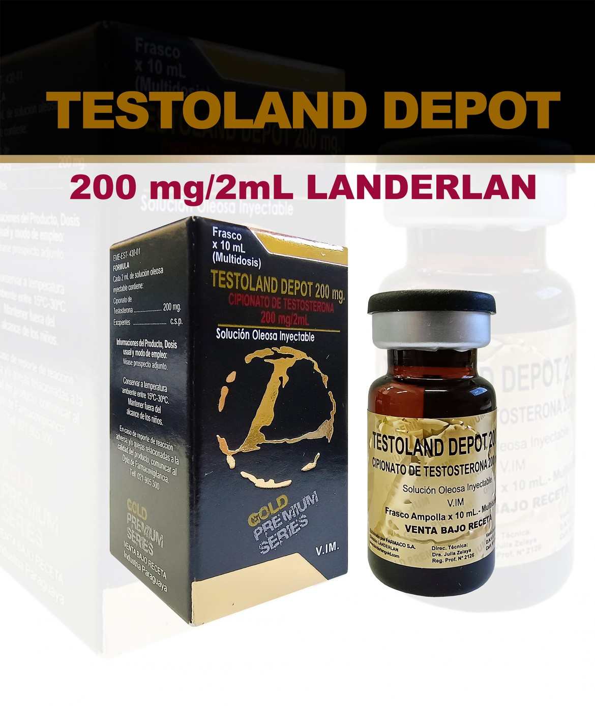 TESTOSTERONA TESTOLAND DEPOT LANDERLAN 200MG INYECTABLE
