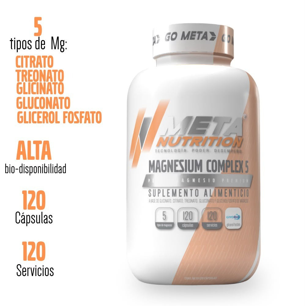 MAGNESIO COMPLEX 5 META NUTRITION 120 CAPSULAS