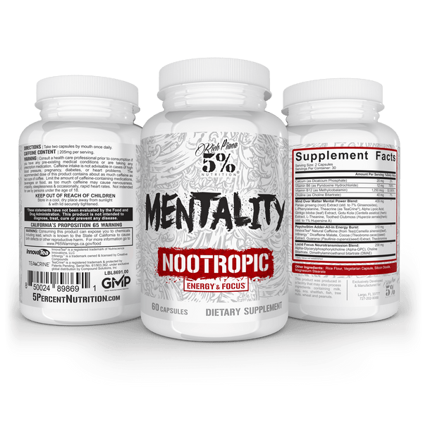 MENTALITY NOOTROPIC ENERGY & FOCUS, RICH PIANA 5% 60 CAPSULAS