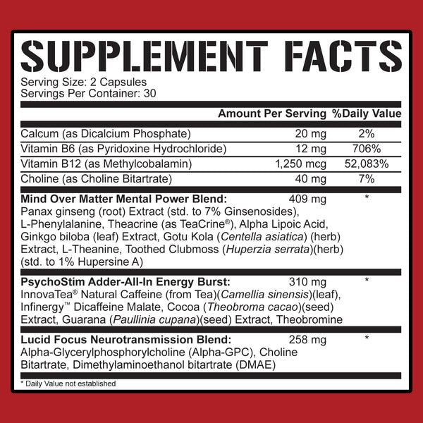 MENTALITY NOOTROPIC ENERGY & FOCUS, RICH PIANA 5% 60 CAPSULAS