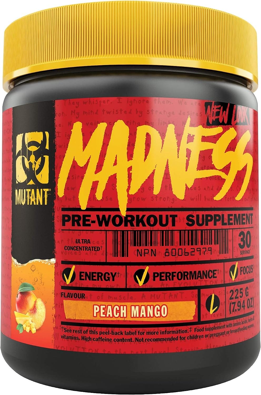 PRE-WORKOUT MADNESS ULTRA CONCENTRATE MUTANT 30 SERVIDAS 285GRS. (10.1 OZ)