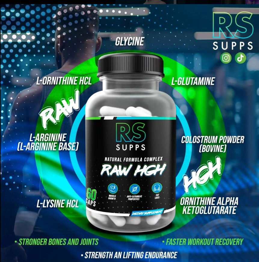 RAW HIGH RS SUPPS 60 CAPSULAS