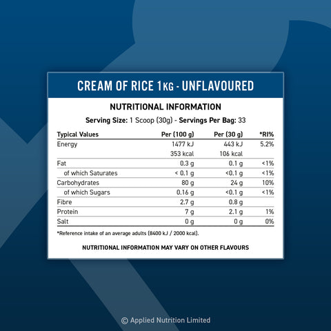 CREMA DE ARROZ APPLIED NUTRITION 33 SERVICIOS 1 KILO