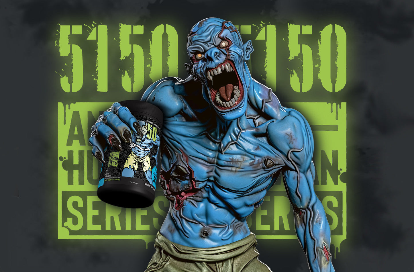 PRE-WORKOUT 51 50 ANTI-HUMAN SERIES &amp; RICH PIANA 5% 30 SERVICES 417GRS. (14.71OZ)